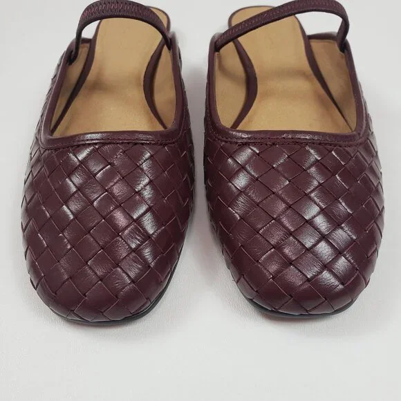 Madewell Burgundy Woven Leather Mary Jane Flats - Picture 8 of 16